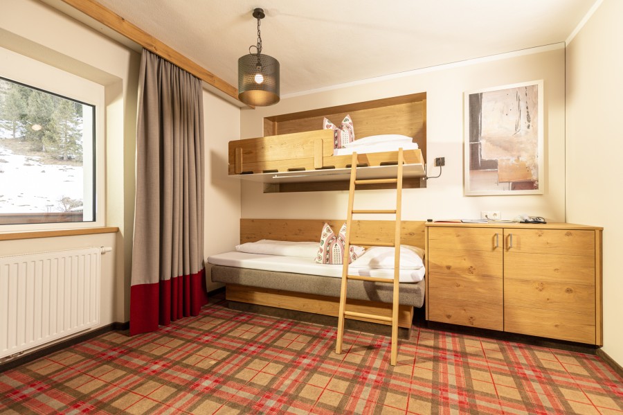 Familiensuite 2 Hintertux, Schlafbereich mit Etagenbett